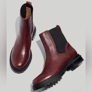 Madewell Bradley Chelsea Lugsole Boot | Dark Cabernet | Never Worn
